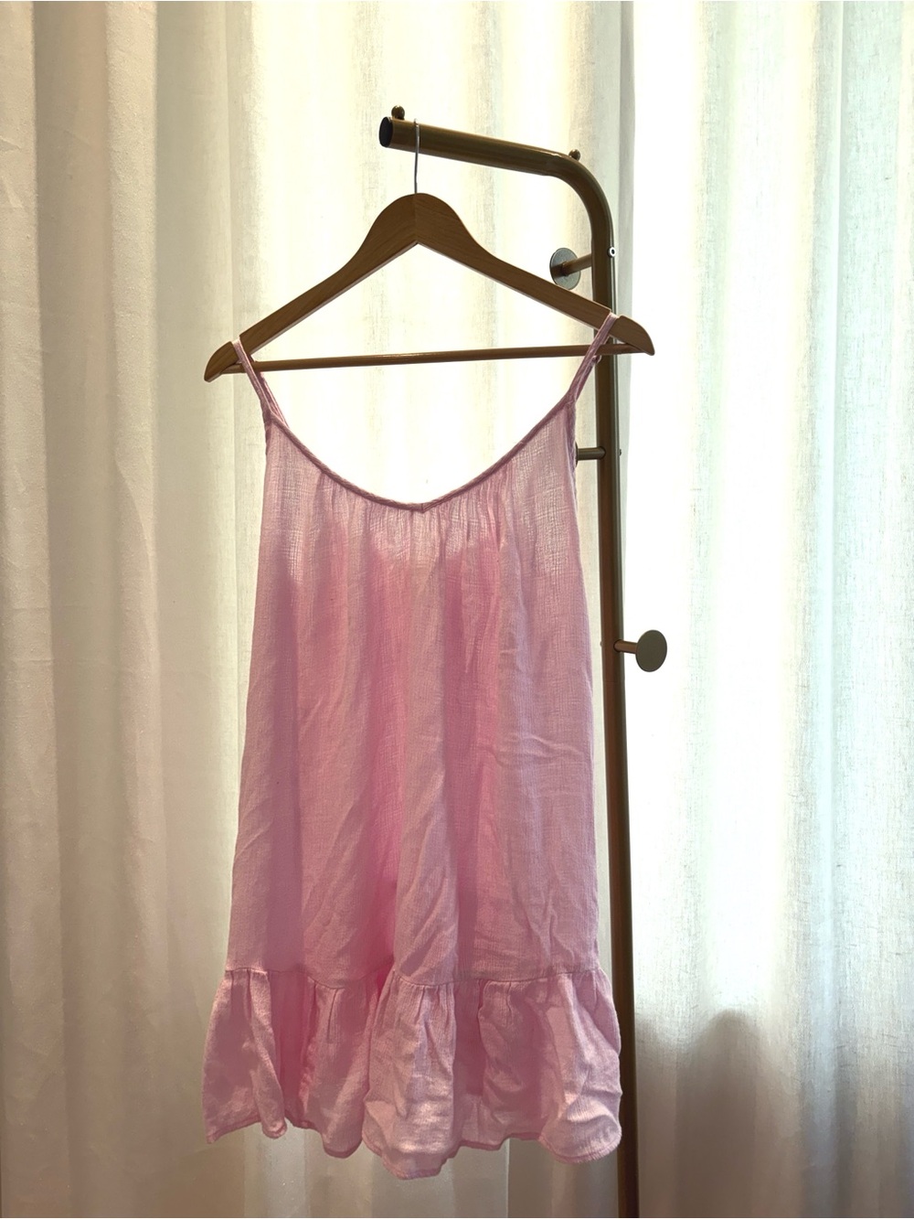Billabong Pink Mini Dress Size M- small blue mark on strap